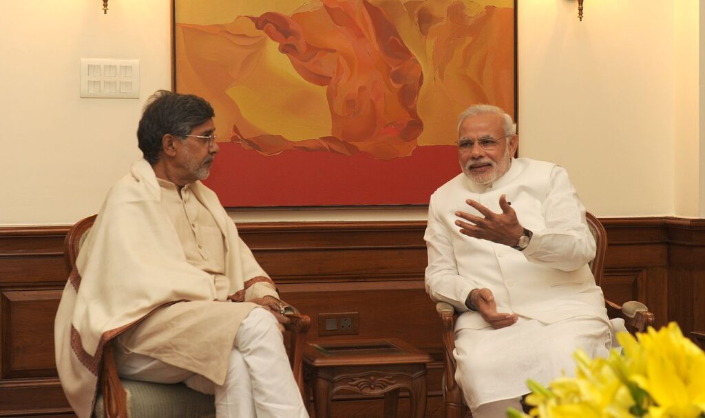 Shri Kailash Satyarthi with Prime Minister, Shri Narendra Modi